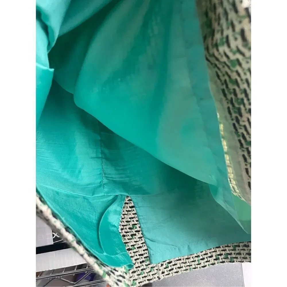 Kate Spade woven textured green pencil skirt size 4